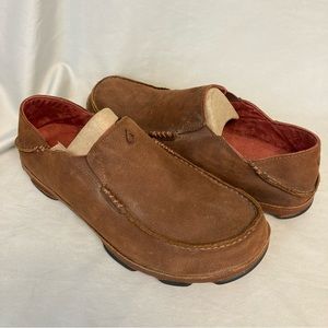 OluKai Moloa Leather Slip On Shoes